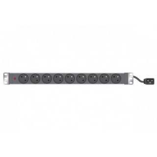 Réglette secteur 19'' 9 PC 16A avec voyant cordon 2.3m IEC C20