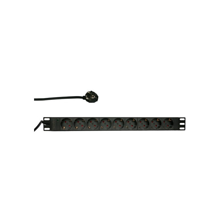 Réglette secteur 19" 9 prises SCHUKO 16A 230V cordon 2m