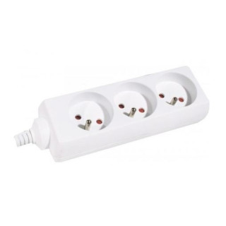Bloc multiprise blanc 3PC 2P+T, 10/16A cordon 1.50m