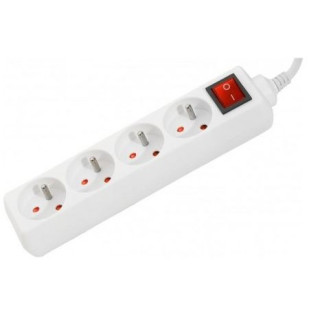 Bloc multiprise blanc 4PC 2P+T, 10/16A cordon 1.50m avec interrupteur