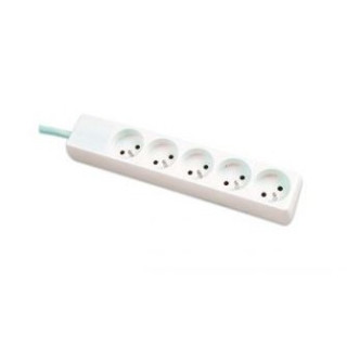 Bloc multiprise blanc 5PC 2P+T, 10/16A cordon 1.50m