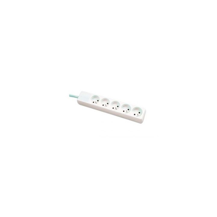 Bloc multiprise blanc 5PC 2P+T, 10/16A cordon 4m