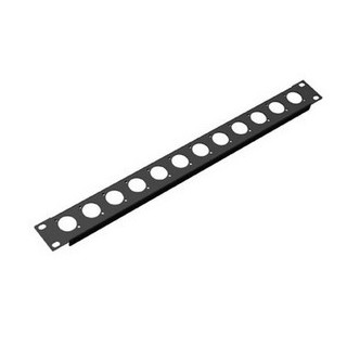 Face 19" 1U acier noir avec 12 trous série D
