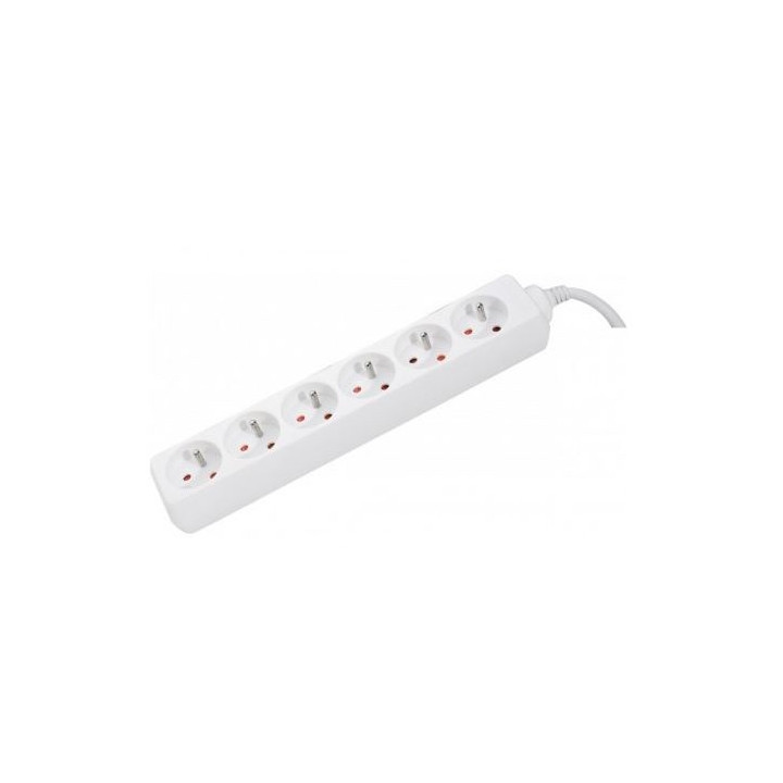 Bloc multiprise blanc 6PC 2P+T, 10/16A cordon 4m