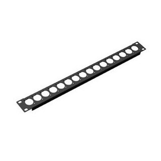 Face 19" 1U acier noir avec 16 trous série D