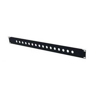 Face 19" 1U acier noir avec 16 trous BNC