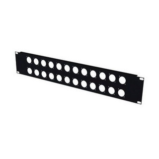 Face 19" 2U acier noir avec 32 trous BNC