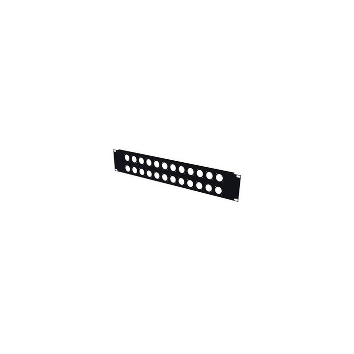 Face 19" 2U acier noir avec 32 trous BNC