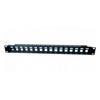 Panneau de brassage 19'' vide 1U 16 ports Keystone STP noir
