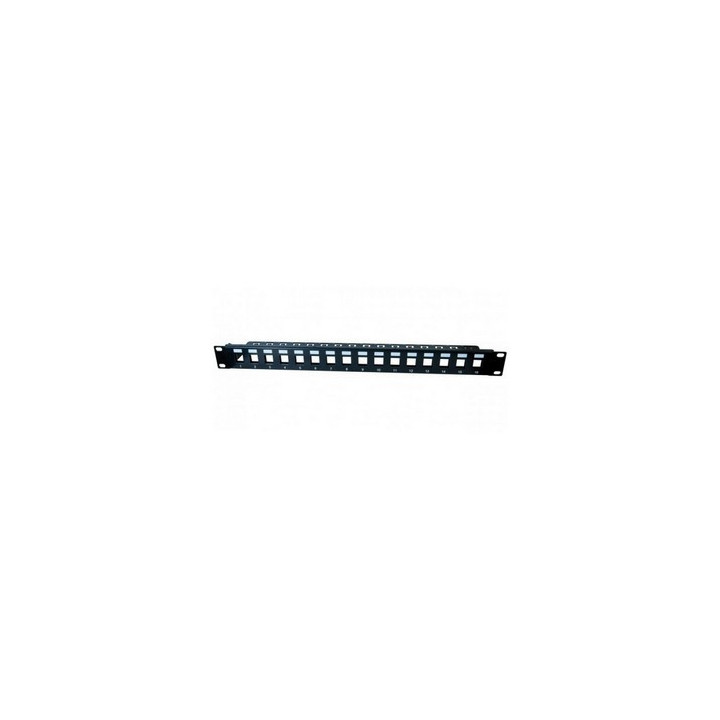 Panneau de brassage 19'' vide 1U 16 ports Keystone STP noir