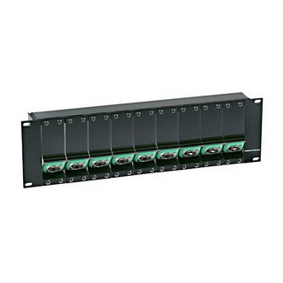 Face 19" 3U pour fixation 9 modules fibres Opticalcon incliné