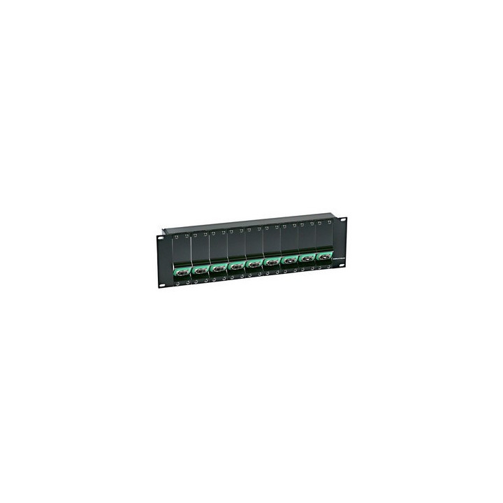 Face 19" 3U pour fixation 9 modules fibres Opticalcon incliné