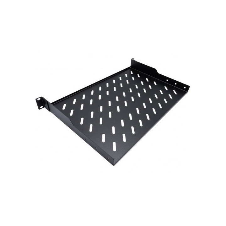 Etagère fixe perforée 19'' 1U noire prof. 200mm charge 30kg