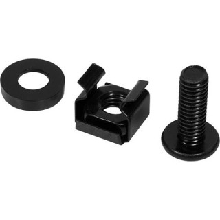 Sachet de 50 vis M6x16mm/écrous cage/rondelles (couleur noire)