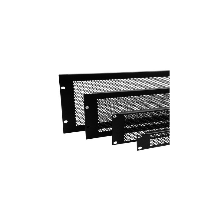 Face 19" 0,5U ventilée en acier noir