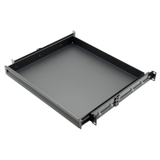 Tiroir 19" 1U ouvert sur le dessus en acier noir