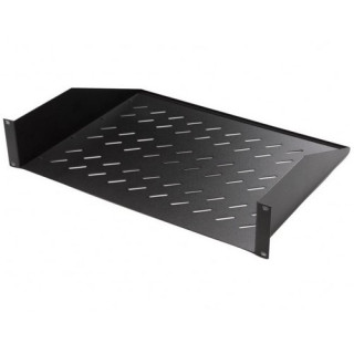 Etagère fixe perforée 19'' 2U noire prof. 350mm charge 30kg