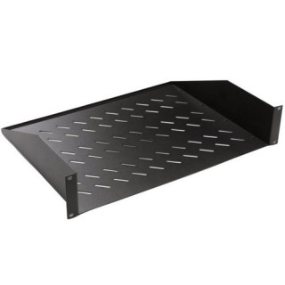 Etagère fixe 19" 2U fixation avant -Prof.550mm - noire - charge 30 kg