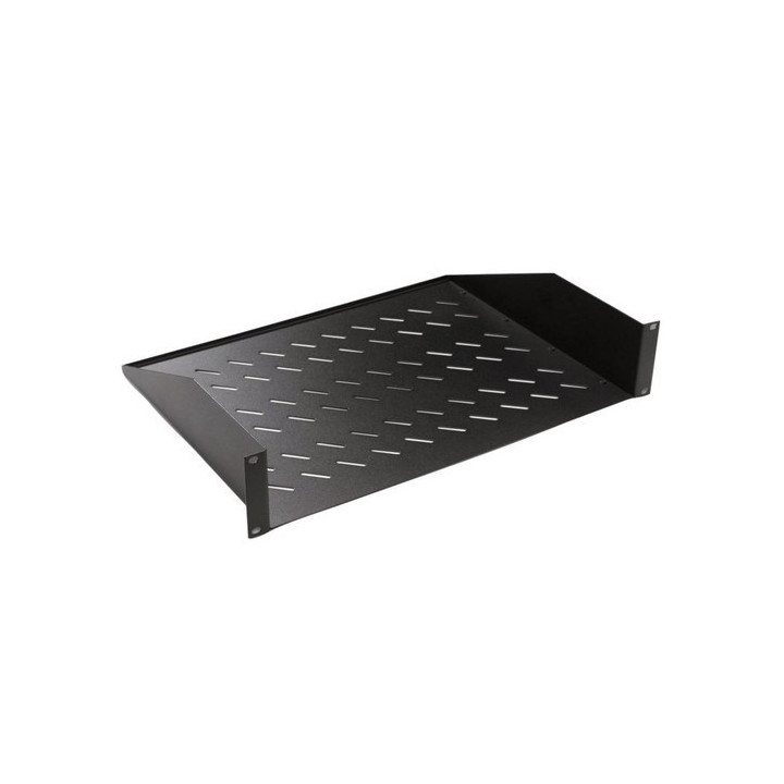 Etagère fixe 19" 2U fixation avant -Prof.550mm - noire - charge 30 kg