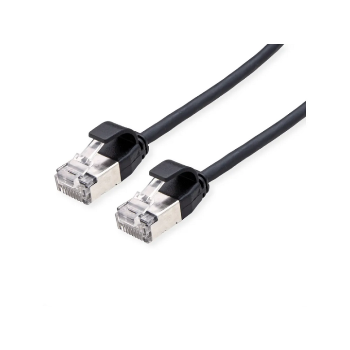 Cordon DataCenter U/FTP Cat.6A (Classe EA), LSOH, slim, noir, 2 m