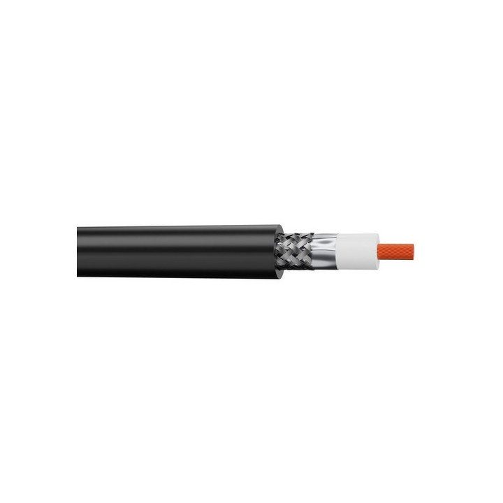 UHD0628PVC Câble coaxial UHD monobrin0.6/2.8 PVCnoir Ø4.60mm(mini50m)