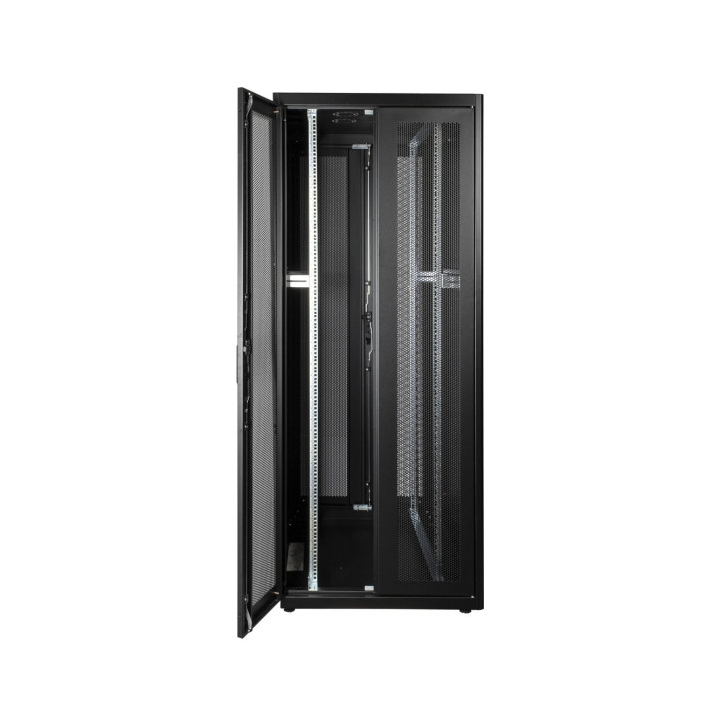 Baie serveur 19'' 47U 800x1000 noire porte AV/AR double perfo 138kg