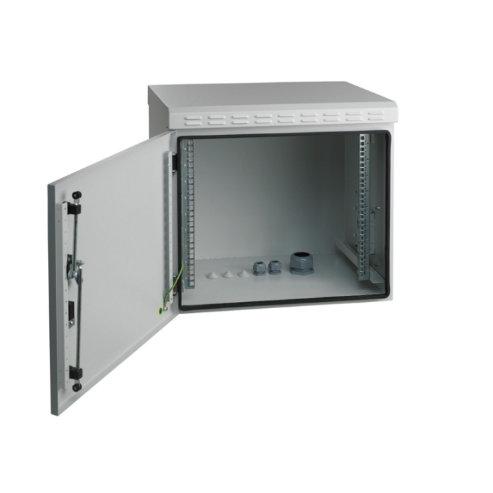 Coffret mural 19" étanche IP55 7U P450mm gris RAL7035