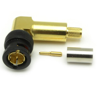 Fiche BNC 75 Ohms mâle coudée à sertir 12GHz pour câble 0.8/3.7-1505A