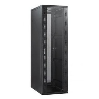 Baie serveur 19" 22U 600x1000 noire porte AV/AR perforée 62kg