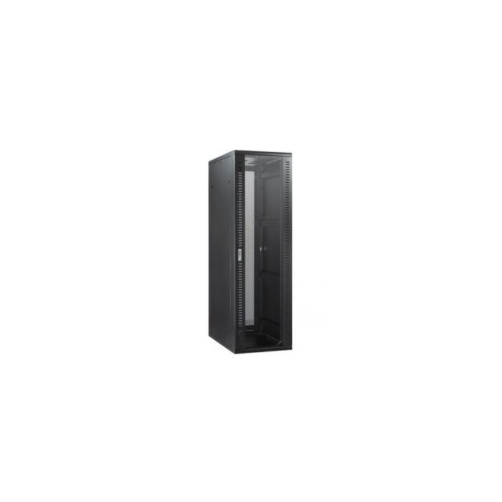 Baie serveur 19" 22U 600x1000 noire porte AV/AR perforée 62kg