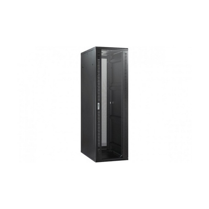 Baie serveur 19" 26U 600x1000 noire porte AV/AR perforée 71 kg