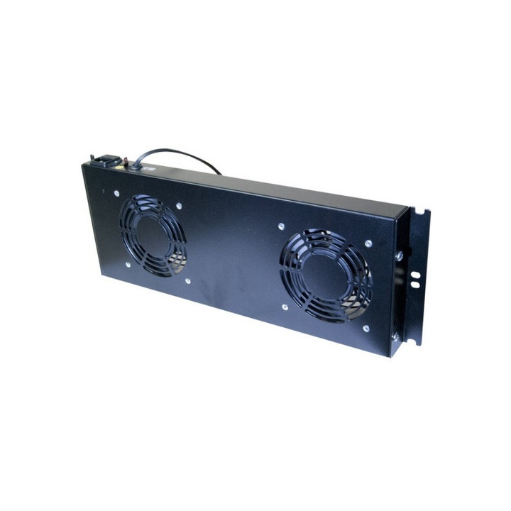 Unité 19" 2 ventilateurs avec thermostat pour baie et coffret 