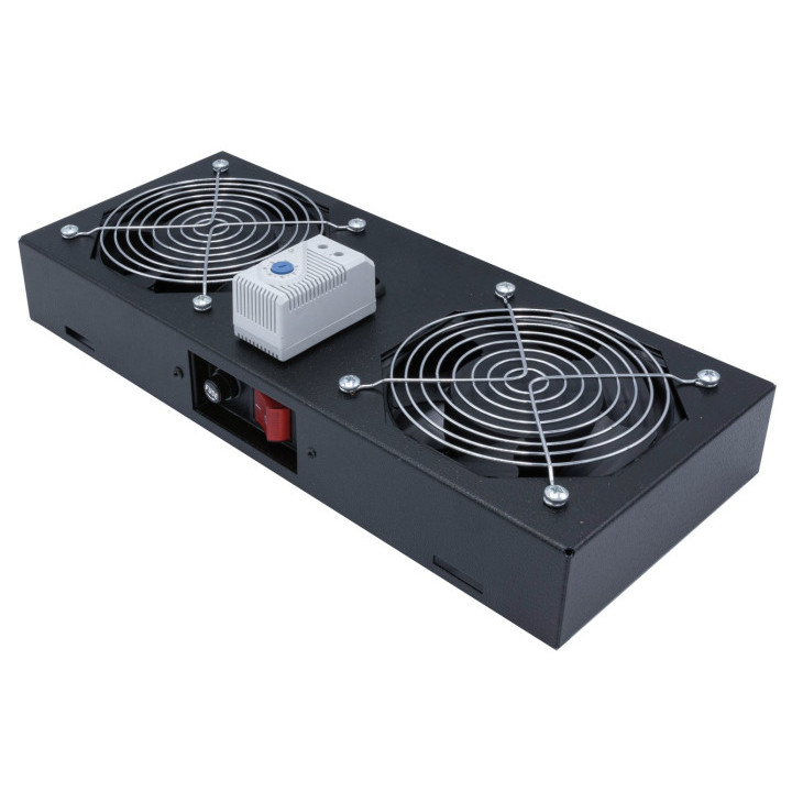 Kit 2 ventilateurs avec thermostat pour coffret