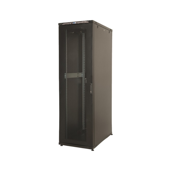 Baie serveur 19" 42U 800x1000 noire porte AV/AR perforée 142kg
