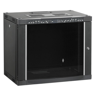 Coffret mural pro 19'' 16 U noir dimensions ext. H824 x L600 x P600