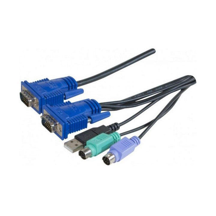 Cordon combo pour KVM MMD-INF0050 VGA/PS2+USB - 1,8m