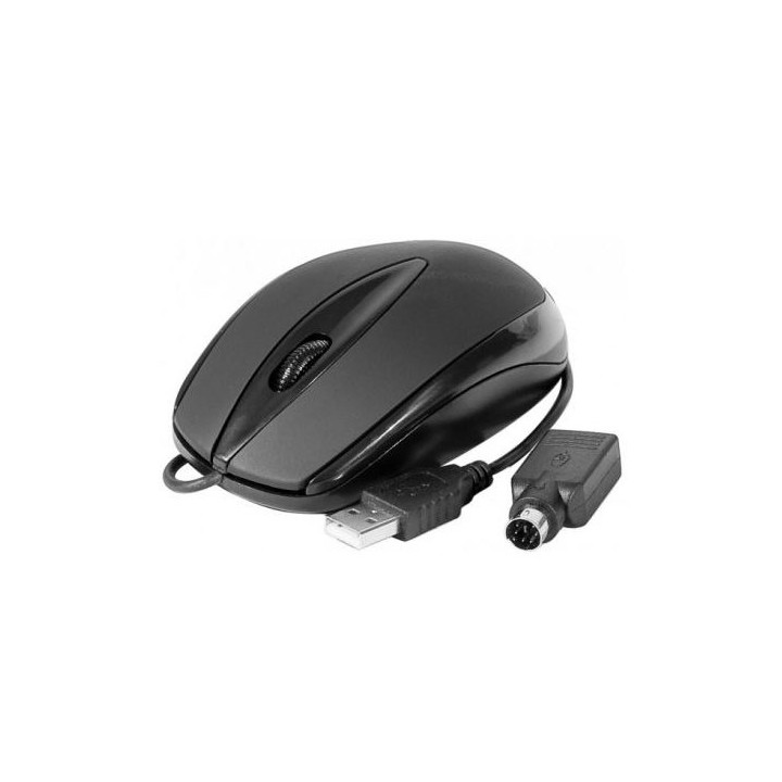 Souris optique noire connectique USB + adaptateur PS/2