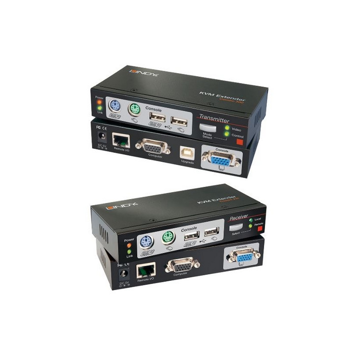 Lindy combo 300 - Système d'extension KVM VGA USB/PS2 - 300m