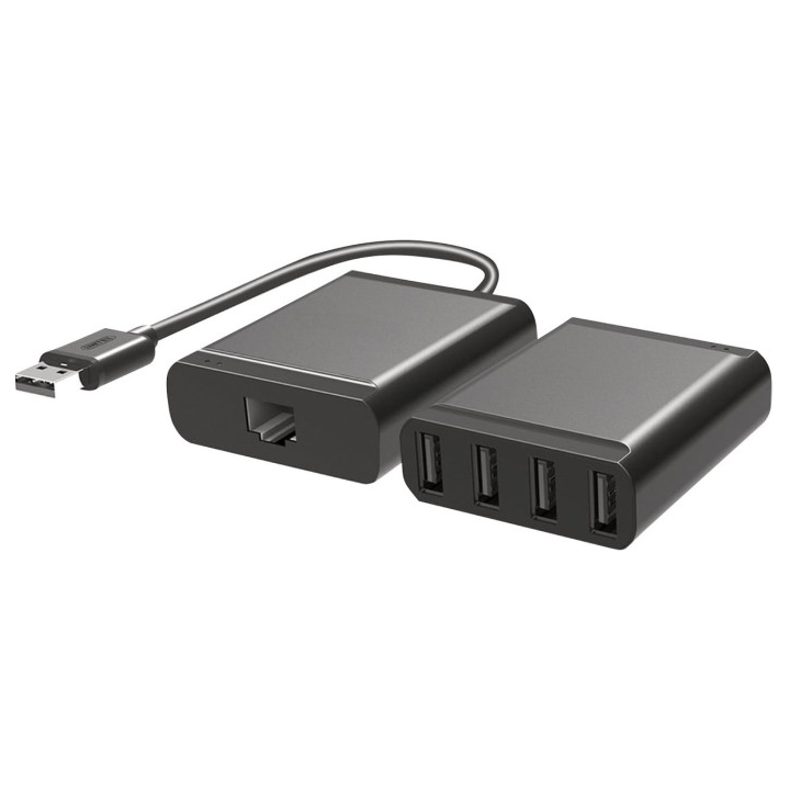Extendeur USB 2.0 sur Cat.5 60m avec Hub 4 ports