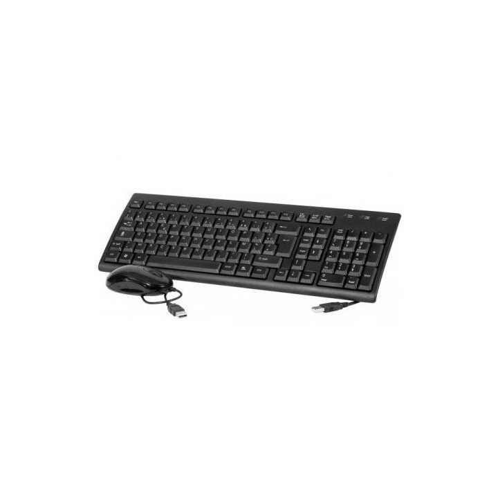 Pack clavier AZERTY noir + souris optique combo USB