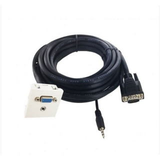 Plastron 45x45 VGA HD15 F / M + Jack 3.5 stéréo F / M 15m