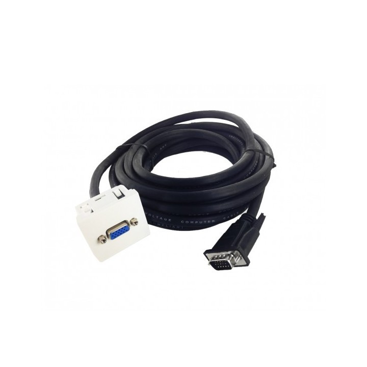 Plastron 45x45 VGA HD15 F / cordon M 10m