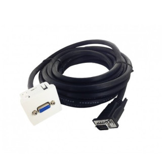 Plastron 45x45 VGA HD15 F / cordon M 15m