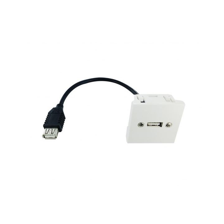 Plastron 45x45 USB 2.0 type A F / cordon F 0.2m