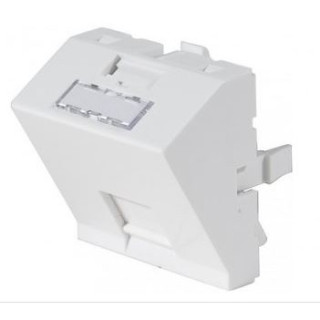 Plastron 45x45 incliné 30° pour traversée RJ45 Keystone (livré sans)