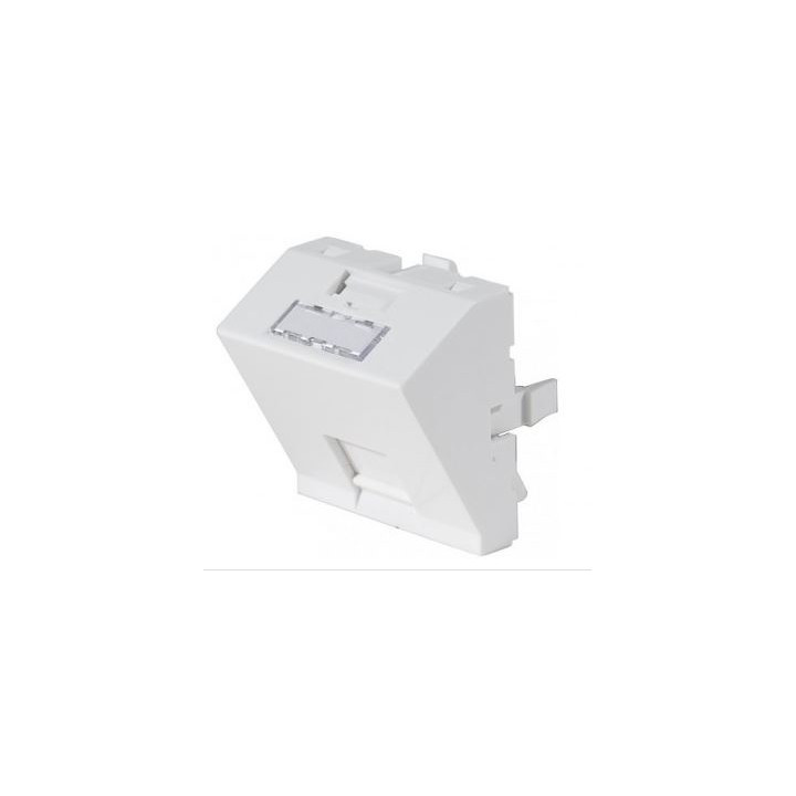 Plastron 45x45 incliné 30° pour traversée RJ45 Keystone (livré sans)