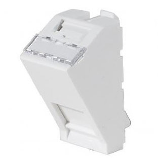 Demi-Plastron 22.5x45 incliné 30° pour traversée RJ45 (livré sans)