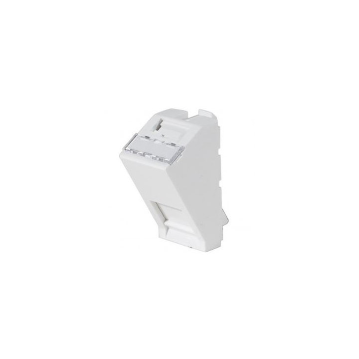 Demi-Plastron 22.5x45 incliné 30° pour traversée RJ45 (livré sans)