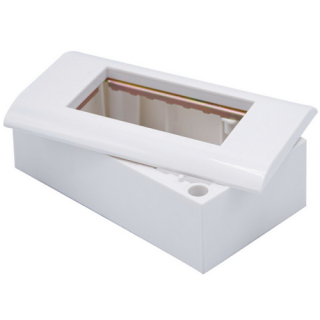 Boitier mural en saillie pour 2 plastrons 45x45 avec couvercle
