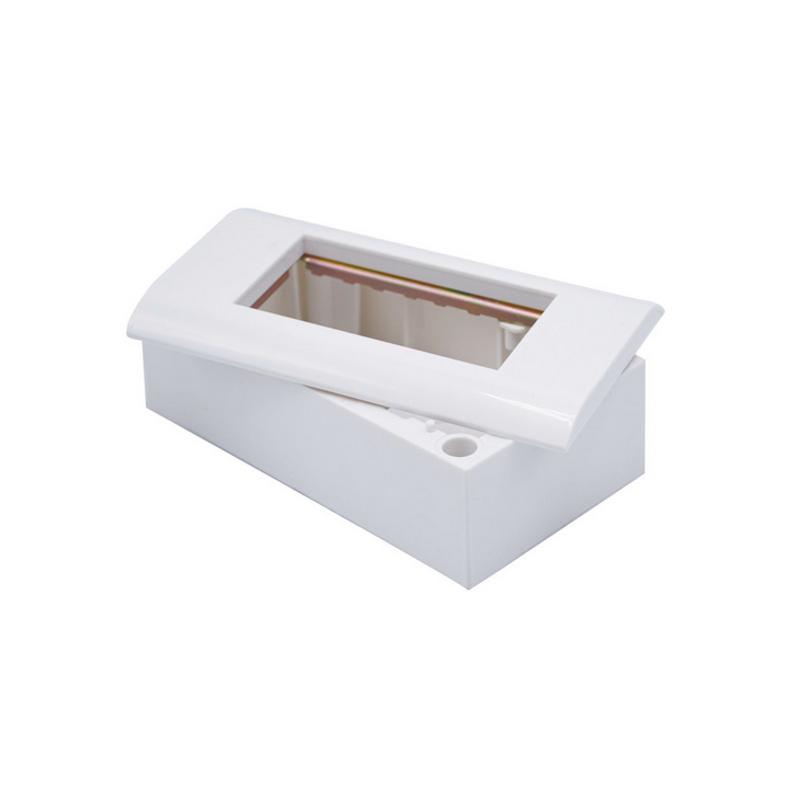 Boitier mural en saillie pour 2 plastrons 45x45 avec couvercle